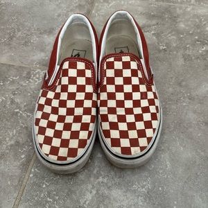 Rust colored checkered Vans